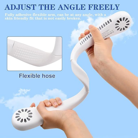 Portable Rechargeable Bladeless Neck Fan – 4000mAh USB Personal Wearable Cooling Fan with 360° Airflow, 3 Speed Settings, Low Noise for Travel, Office & Outdoo