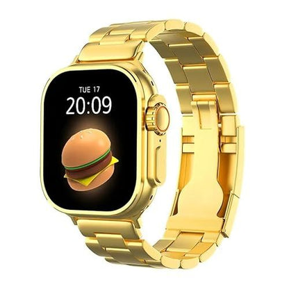 Luxury Gold Smart Watch for Men & Women – Bluetooth Call, Fitness Tracker, HD Touchscreen, Waterproof Smartwatch