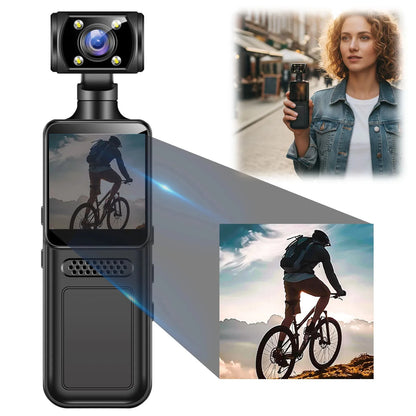 4K WiFi Action Body Camera with 180° Rotating Lens