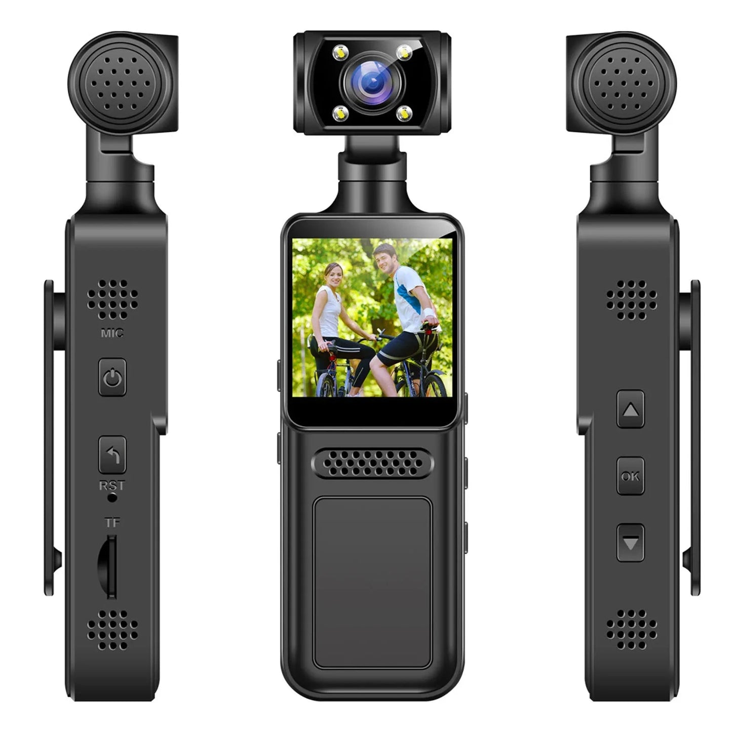 4K WiFi Action Body Camera with 180° Rotating Lens