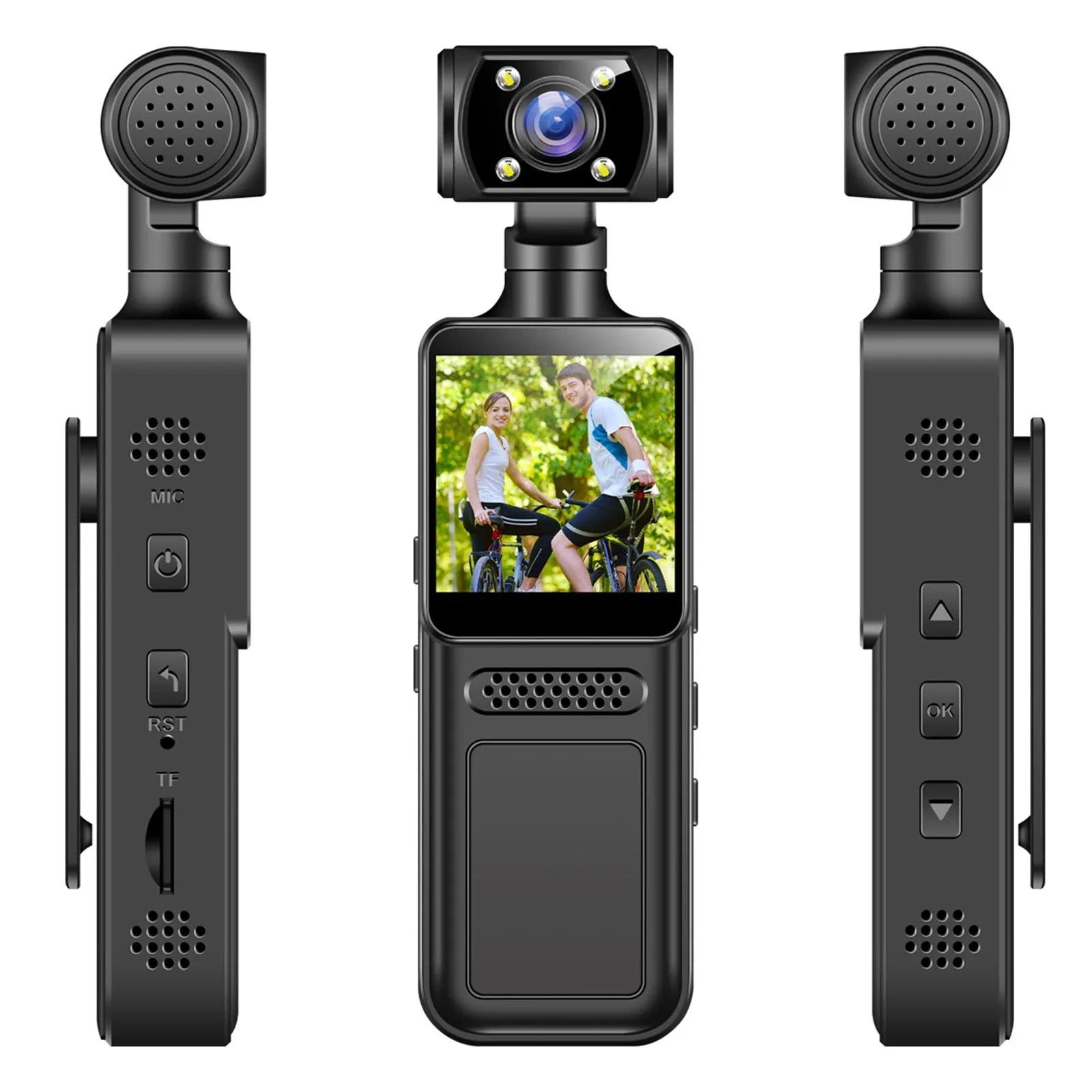 4K WiFi Action Body Camera with 180° Rotating Lens