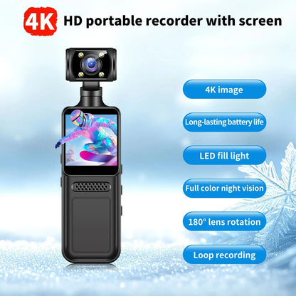 4K WiFi Action Body Camera with 180° Rotating Lens