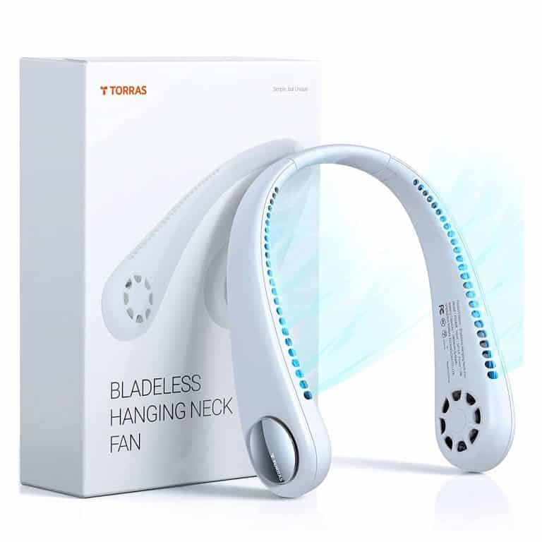 Portable Rechargeable Bladeless Neck Fan – 4000mAh USB Personal Wearable Cooling Fan with 360° Airflow, 3 Speed Settings, Low Noise for Travel, Office & Outdoo