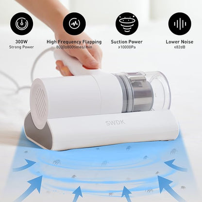 300W Mattress Vacuum Cleaner | Dust Mite Remover with Powerful 10000Pa Suction