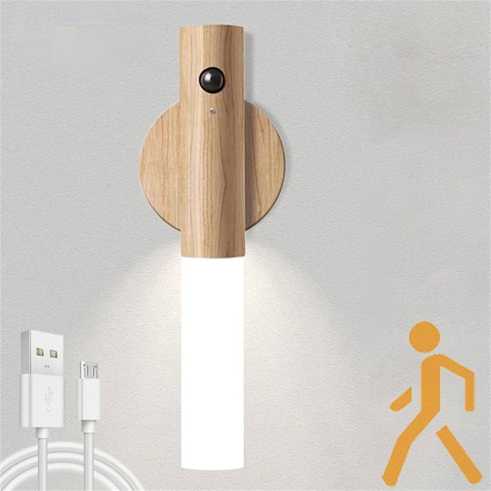 The Gravity-Mount: Rechargeable Wooden LED Night Light