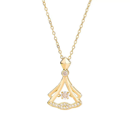Stainless Steel Zircon Heart Pendant Necklace Set