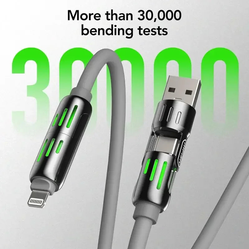 240W 4-in-1 USB Charging Cable Type-C & Lightning