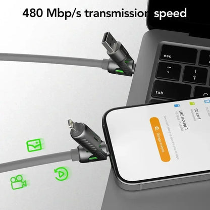 240W 4-in-1 USB Charging Cable Type-C & Lightning