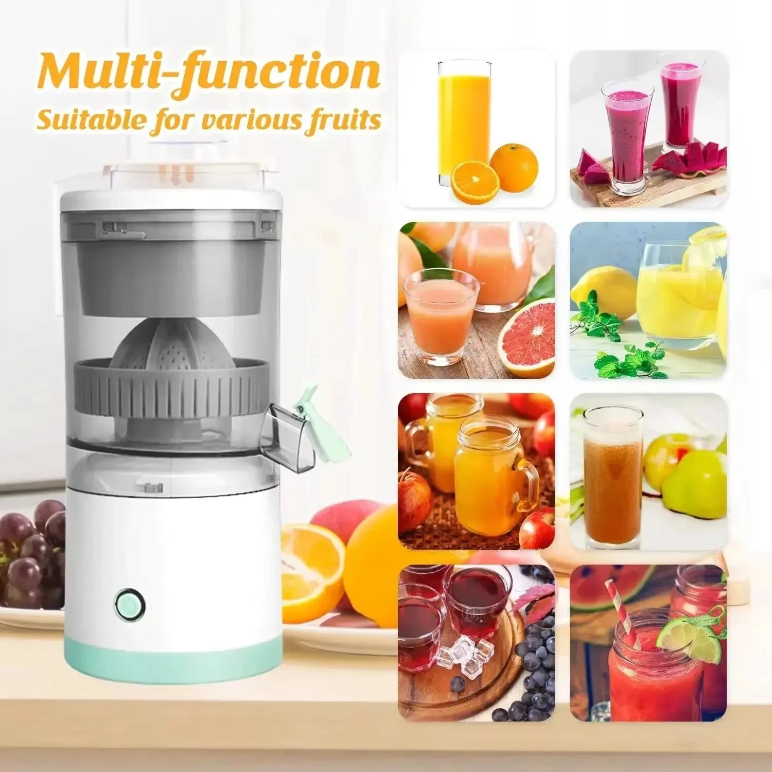Portable USB Electric Juicer – Mini Wireless Fruit Blender