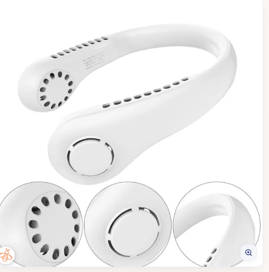 Portable Rechargeable Bladeless Neck Fan – 4000mAh USB Personal Wearable Cooling Fan with 360° Airflow, 3 Speed Settings, Low Noise for Travel, Office & Outdoo