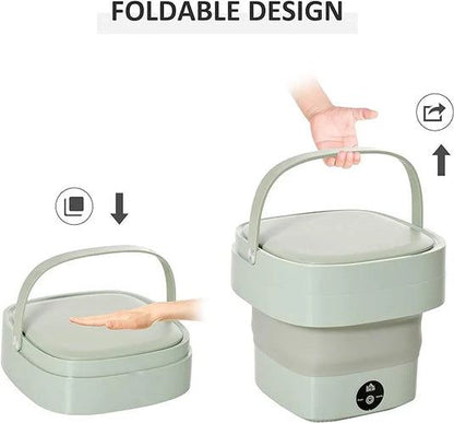Portable Foldable Mini Washing Machine – USB Electric Collapsible Laundry Bucket for Underwear, Baby Clothes, Socks & Travel | Compact Washing Machine
