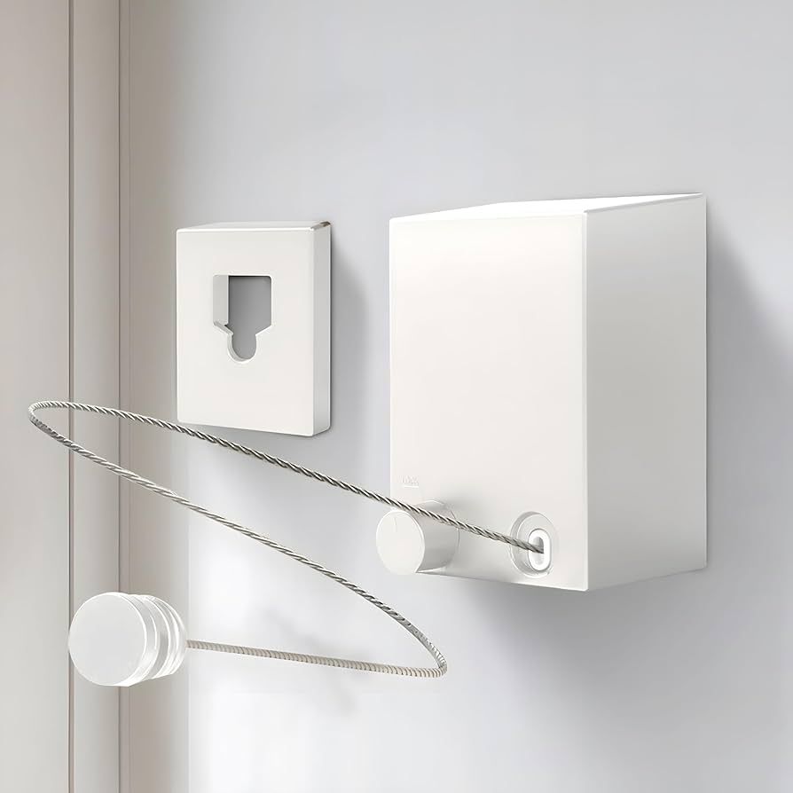 Wall Mounted Retractable Clothesline | Stainless Steel Invisible Laundry Drying Line | Heavy Duty Space Saving Clothes Dryer Rack