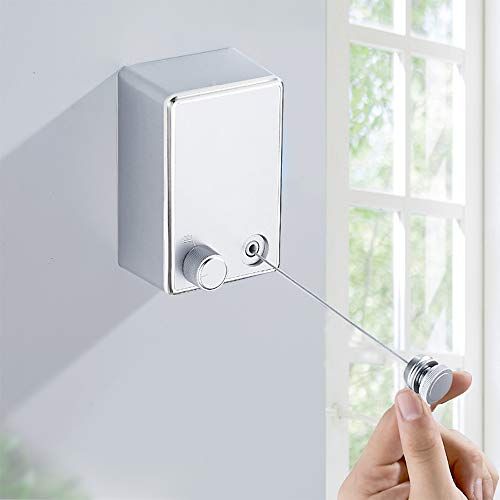 Wall Mounted Retractable Clothesline | Stainless Steel Invisible Laundry Drying Line | Heavy Duty Space Saving Clothes Dryer Rack