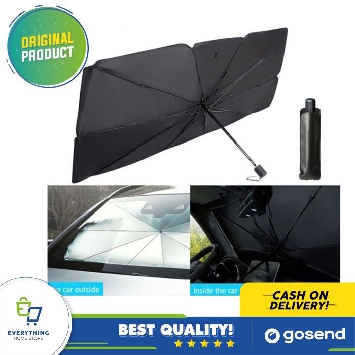 Car Windshield Sun Shade Umbrella – Foldable UV Protection Sun Block Cover | Heat Insulation | Military Grade 10-Rib Design