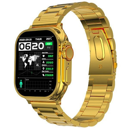 Luxury Gold Smart Watch for Men & Women – Bluetooth Call, Fitness Tracker, HD Touchscreen, Waterproof Smartwatch