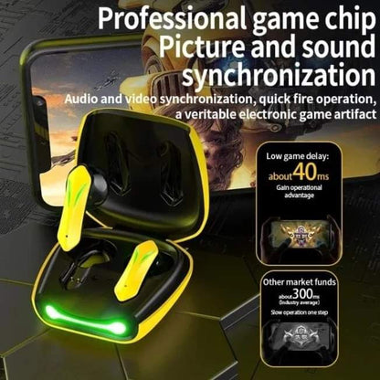Gaming Wireless Bluetooth Earbuds | 40ms Ultra Low Latency TWS Earphones with ENC Noise Reduction, HD Stereo Sound & LED Charging Case for PUBG, Free Fire & Mobile Gaming