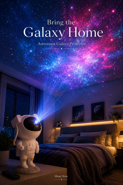 Astronaut Galaxy Projector – Starry Night Sky LED Nebula Lamp for Bedroom, Kids Room & Home Decor