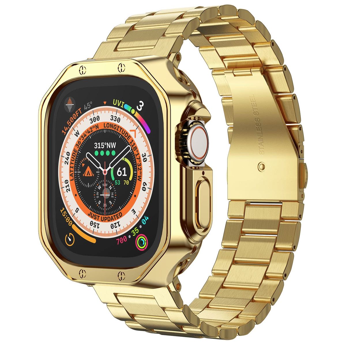 Luxury Gold Smart Watch for Men & Women – Bluetooth Call, Fitness Tracker, HD Touchscreen, Waterproof Smartwatch