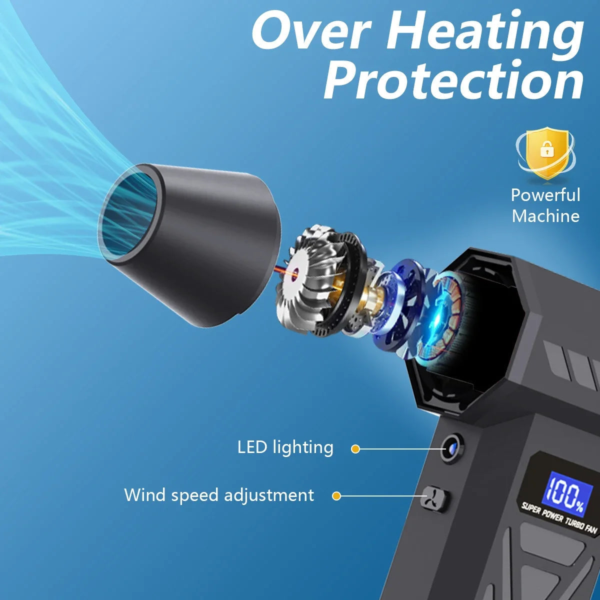 Super Power Rechargeable High-Speed Turbo Air Blower